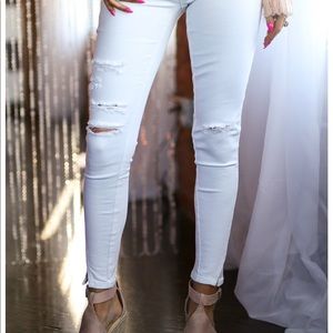 White distressed Kancan Jeans